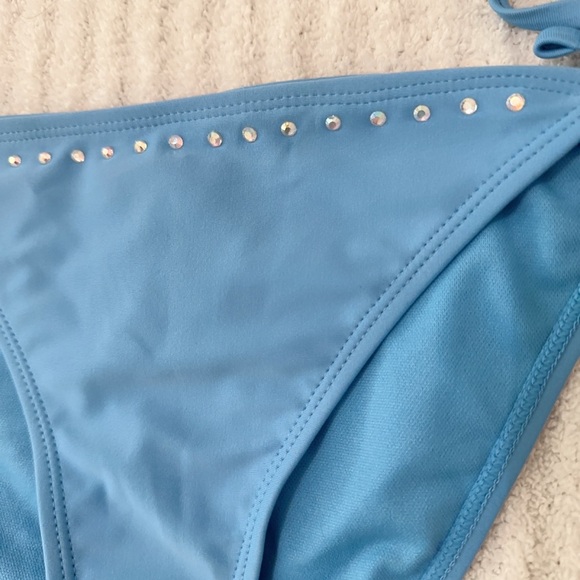 No Boundaries Light Blue Bikini Bottom with Stud Accents - Picture 2 of 6